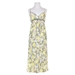 STITCH AND PINE Y2K Babydoll Lace Ribbon Floral Midi Dress Size XS Spring Summer